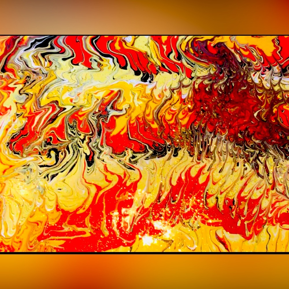 Acrylic pour art on canvas